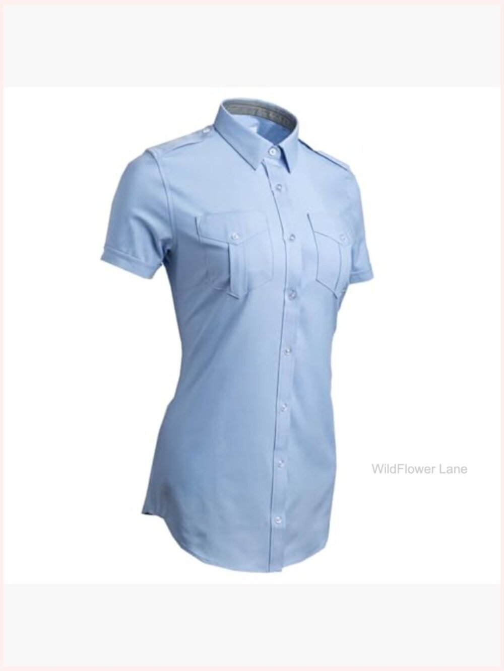 Women's Short Sleeve Pilot Shirt with 4-Way Stretch - Picture 3 of 5